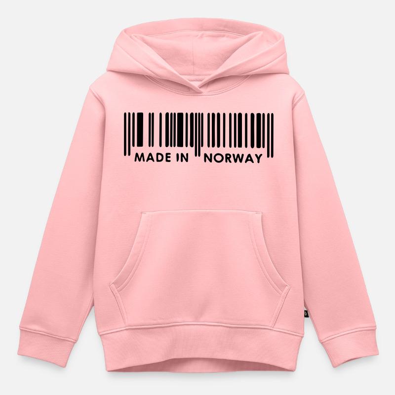 Barcode Made in Norway - Kinder Premium Organic Hoodie - Rosa