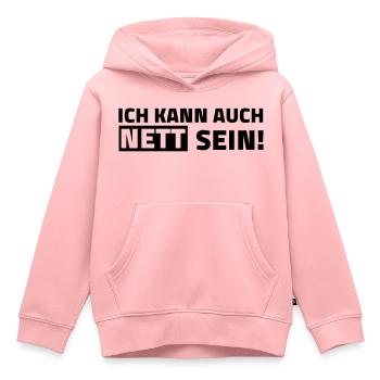 ich kann auch nett sein - Kinder Premium Organic Hoodie - Rosa - Vorne - AI Model Kid Female (0cm)