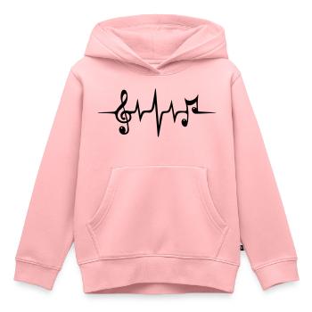 Musik Noten Puls, Ich liebe Musik, Herzschlag Bass - Kinder Premium Organic Hoodie - Rosa - Vorne - AI Model Kid Female (0cm)