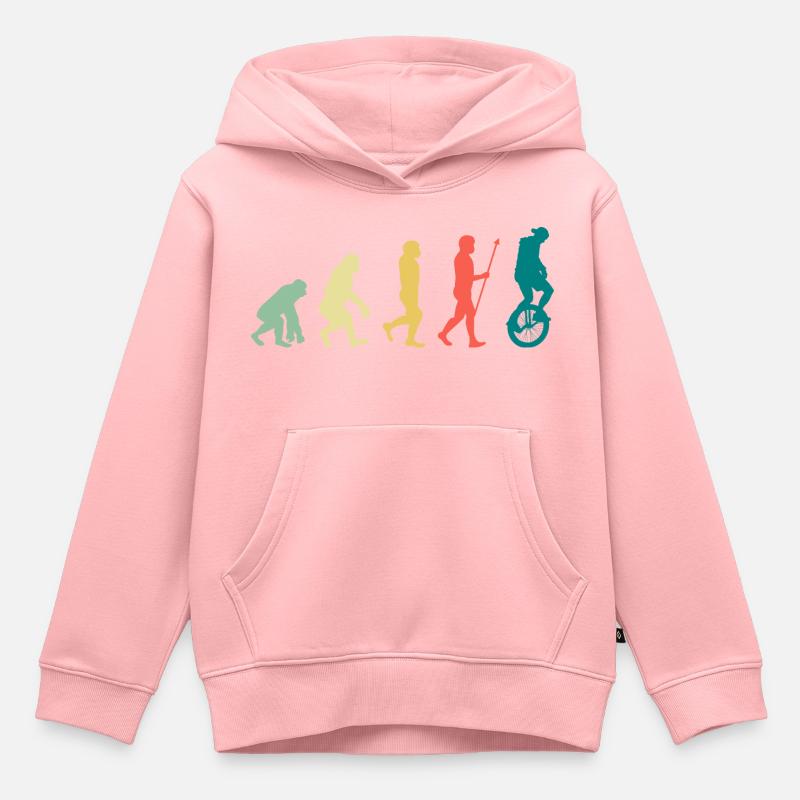 Monocycle evolution Monocycle Unicycling - Sweat Premium à capuche enfant bio - rose