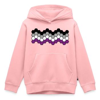 Asexual Hexagons - Kids Premium Organic Hoodie - rose - Front - AI Model Kid Female (0cm)