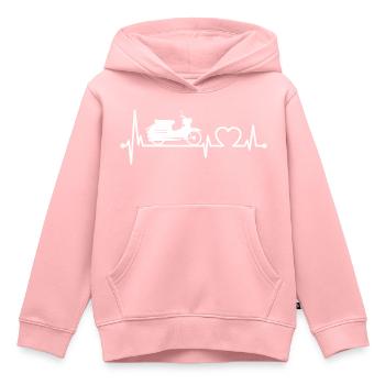 Simson Hirondelle Rythme cardiaque -blanc- - Sweat Premium à capuche enfant bio - rose - Devant - AI Model Kid Female (0cm)