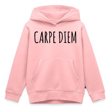 Tshirt carpe diem - Sweat Premium à capuche enfant bio - rose - Devant - AI Model Kid Female (0cm)