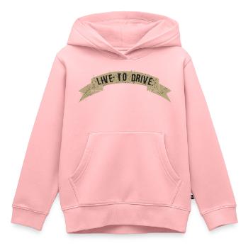 live to drive slogan motard banderole - Sweat Premium à capuche enfant bio - rose - Devant - AI Model Kid Female (0cm)