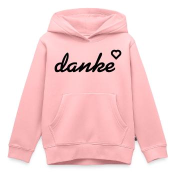 danke mit Herz. Vielen Dank - Kinder Premium Organic Hoodie - Rosa - Vorne - AI Model Kid Female (0cm)