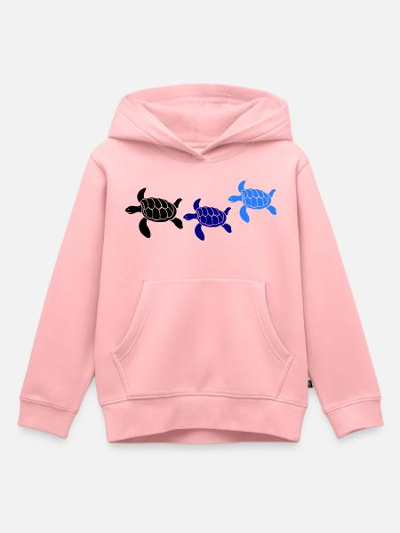 Tortues - Sweat Premium à capuche enfant bio - rose