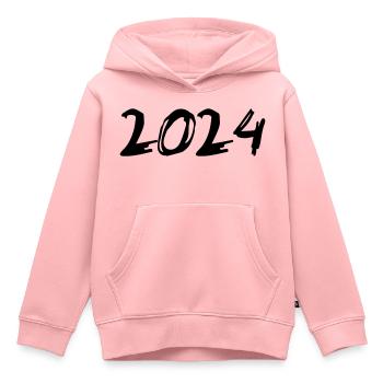 2024 Jahreszahl Datum Zahl Anno Kalenderjahr - Kinder Premium Organic Hoodie - Rosa - Vorne - AI Model Kid Female (0cm)