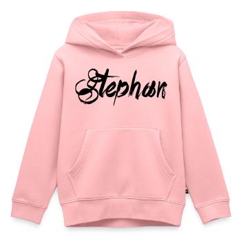 Stephan - Sweat Premium à capuche enfant bio - rose - Devant - AI Model Kid Female (0cm)