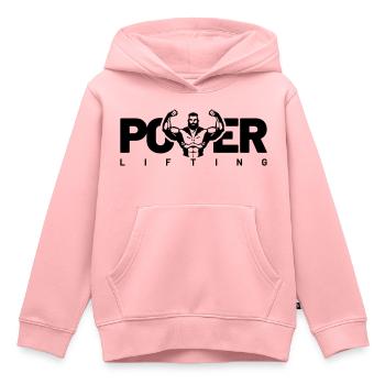 levage électrique - Sweat Premium à capuche enfant bio - rose - Devant - AI Model Kid Female (0cm)