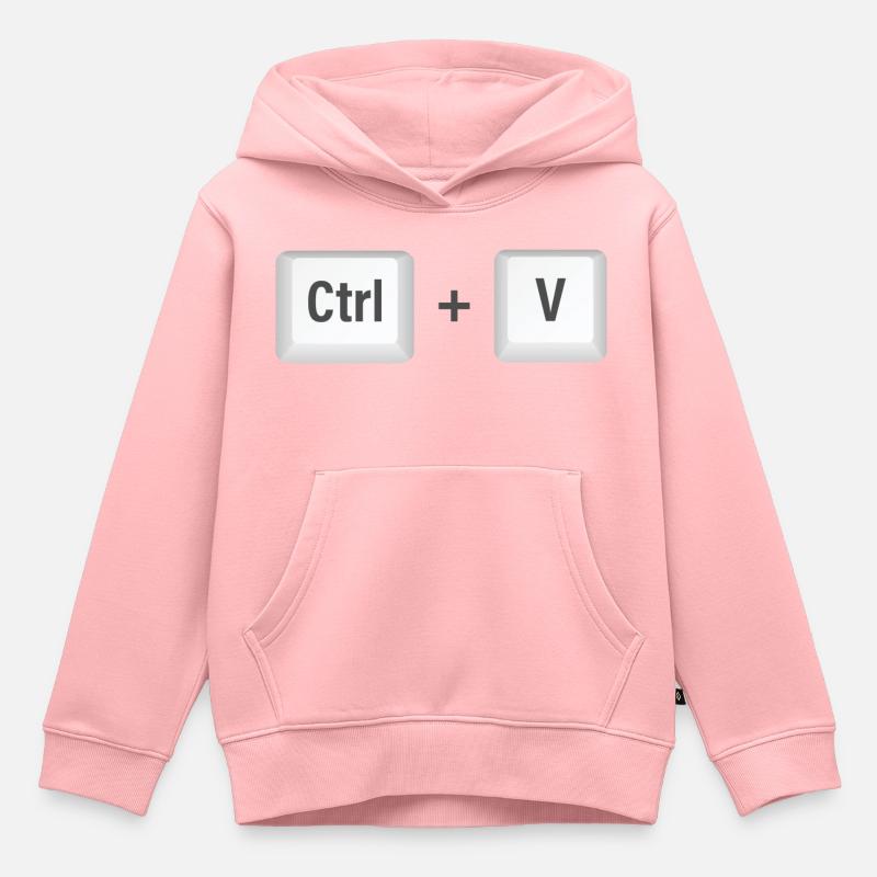 Ctrl v tshirt fils et père - Sweat Premium à capuche enfant bio - rose