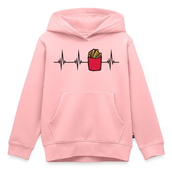 Frites Français pulse - Sweat Premium à capuche enfant bio - rose - Devant - AI Model Kid Female (0cm)