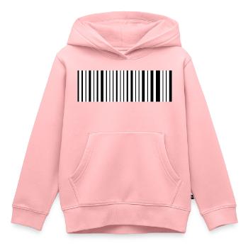 Code-barres - Sweat Premium à capuche enfant bio - rose - Devant - AI Model Kid Female (0cm)