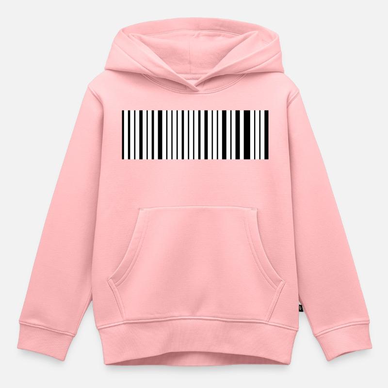 Code-barres - Sweat Premium à capuche enfant bio - rose