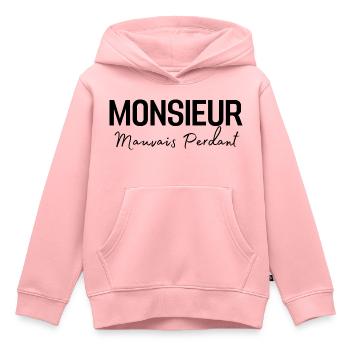 Monsieur mauvais perdant - Sweat Premium à capuche enfant bio - rose - Devant - AI Model Kid Female (0cm)