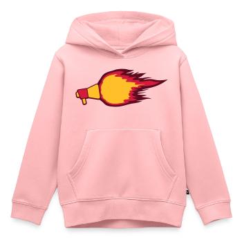 Symbole du mégaphone Fire Flame - Sweat Premium à capuche enfant bio - rose - Devant - AI Model Kid Female (0cm)