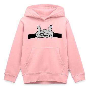 Fist Pump Pouce levé - Sweat Premium à capuche enfant bio - rose - Devant - AI Model Kid Female (0cm)