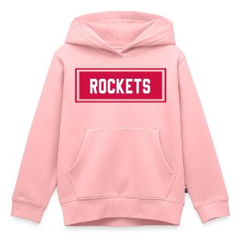 Fusées - Sweat Premium à capuche enfant bio - rose - Devant - AI Model Kid Female (0cm)