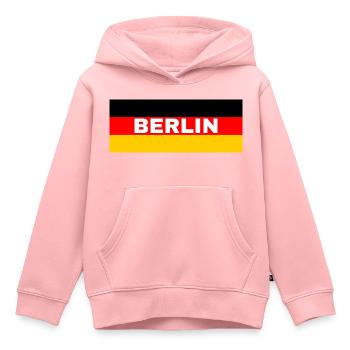 La ville de Berlin sous pavillon allemand - Sweat Premium à capuche enfant bio - rose - Devant - AI Model Kid Female (0cm)
