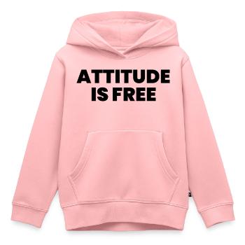 Attitude is free - Kids Premium Organic Hoodie - rose - Front - AI Model Kid Female (0cm)