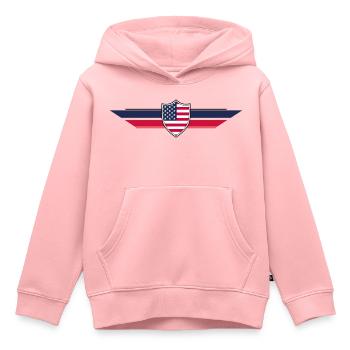 USA Fan Weltmeisterschaft - Kinder Premium Organic Hoodie - Rosa - Vorne - AI Model Kid Female (0cm)