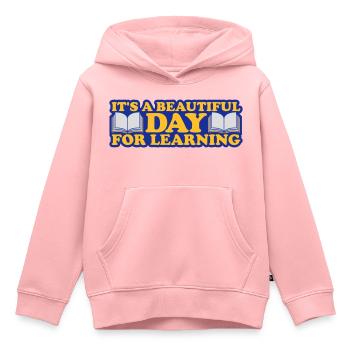belle journée pour apprendre - Sweat Premium à capuche enfant bio - rose - Devant - AI Model Kid Female (0cm)
