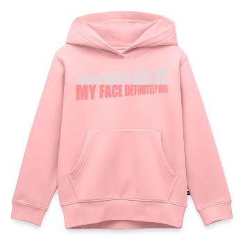 Mon visage le fera certainement - Sweat Premium à capuche enfant bio - rose - Devant - AI Model Kid Female (0cm)