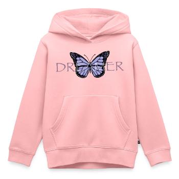 Rêveur de papillon - Sweat Premium à capuche enfant bio - rose - Devant - AI Model Kid Female (0cm)