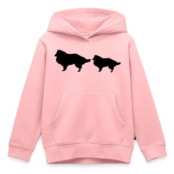 Canine - Sweat Premium à capuche enfant bio - rose - Devant - AI Model Kid Female (0cm)