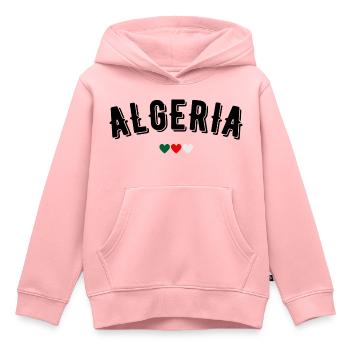 Algerien - Kinder Premium Organic Hoodie - Rosa - Vorne - AI Model Kid Female (0cm)