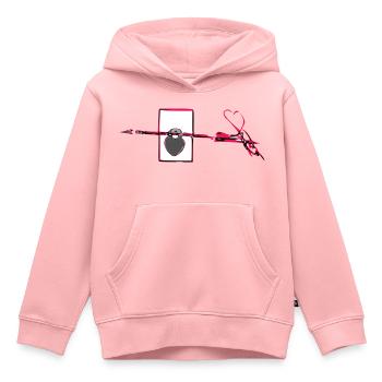 Mein Herz und dein Pfeil - Kinder Premium Organic Hoodie - Rosa - Vorne - AI Model Kid Female (0cm)