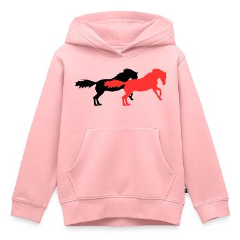 Horses - Kids Premium Organic Hoodie - rose - Front - AI Model Kid Female (0cm)