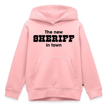 le nouveau shérif en ville - Sweat Premium à capuche enfant bio - rose - Devant - AI Model Kid Female (0cm)