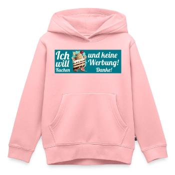 Ich will Kuchen und keine Werbung! Keine Werbung! - Kinder Premium Organic Hoodie - Rosa - Vorne - AI Model Kid Female (0cm)