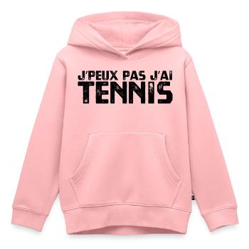 J’PEUX PAS J’AI TENNIS - Sweat Premium à capuche enfant bio - rose - Devant - AI Model Kid Female (0cm)
