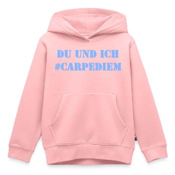 Du und Ich - Carpe Diem - Kinder Premium Organic Hoodie - Rosa - Vorne - AI Model Kid Female (0cm)