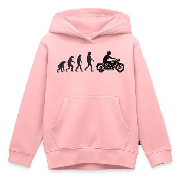 Motorradfahrer - Menschliche Evolution - Kinder Premium Organic Hoodie - Rosa - Vorne - AI Model Kid Female (0cm)