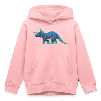 Triceratops - Kinder Premium Organic Hoodie - Rosa - Vorne - AI Model Kid Female (0cm)