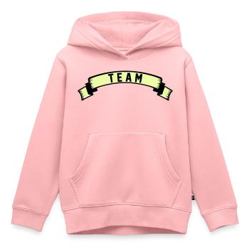 équipe - Sweat Premium à capuche enfant bio - rose - Devant - AI Model Kid Female (0cm)