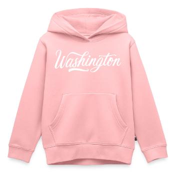Washington - Sweat Premium à capuche enfant bio - rose - Devant - AI Model Kid Female (0cm)