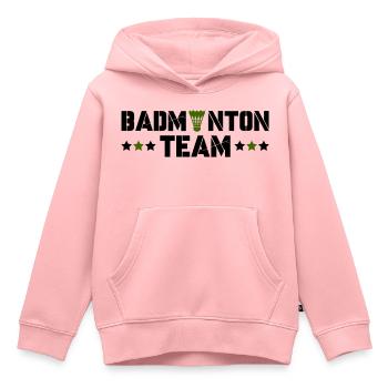 Badminton Team - Kinder Premium Organic Hoodie - Rosa - Vorne - AI Model Kid Female (0cm)