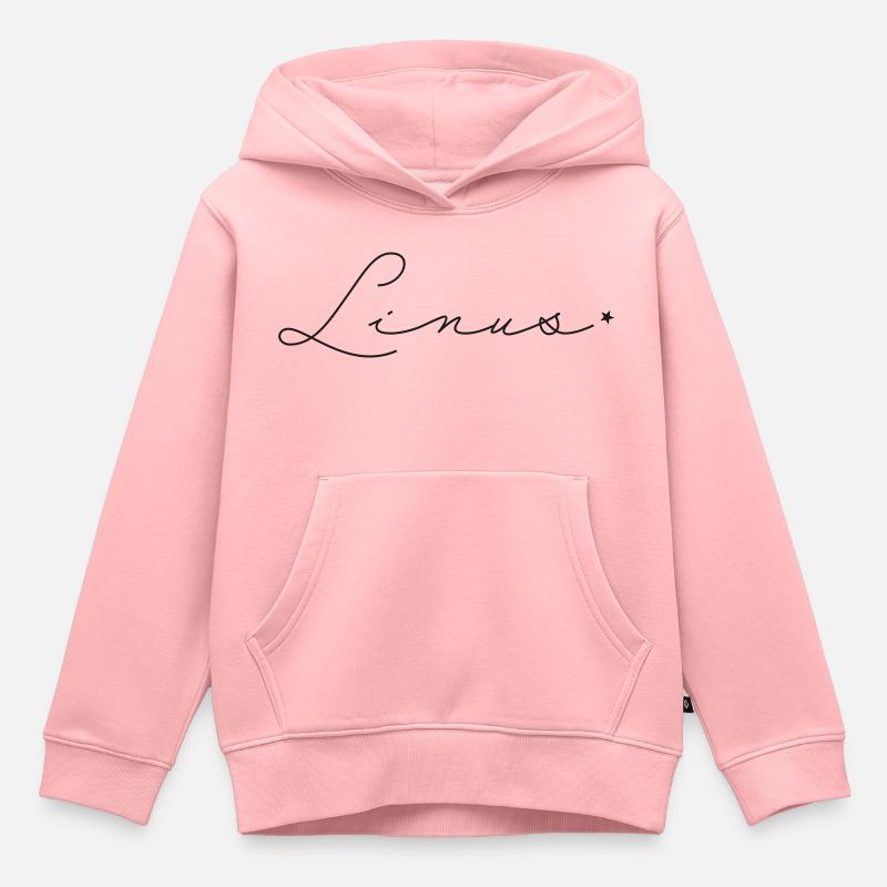 Nom : Linus - Sweat Premium à capuche enfant bio - rose