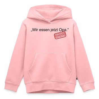 Wir essen jetzt Opa Satzzeichen Leben retten Komma - Kinder Premium Organic Hoodie - Rosa - Vorne - AI Model Kid Female (0cm)