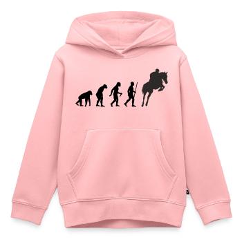Evolution Springreiter - Kinder Premium Organic Hoodie - Rosa - Vorne - AI Model Kid Female (0cm)