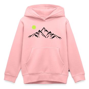Montagnes - Sweat Premium à capuche enfant bio - rose - Devant - AI Model Kid Female (0cm)
