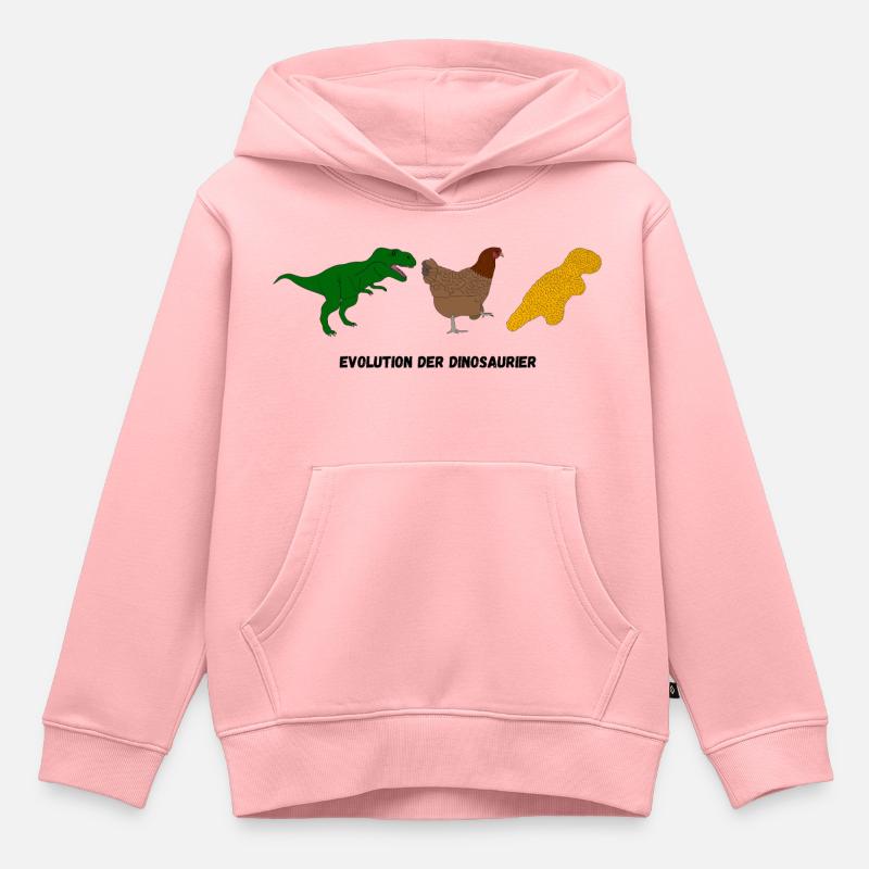 Évolution des dinosaures - Sweat Premium à capuche enfant bio - rose