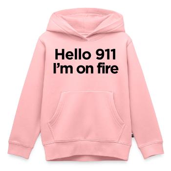 ICH BIN IN FLAMMEN - Kinder Premium Organic Hoodie - Rosa - Vorne - AI Model Kid Female (0cm)