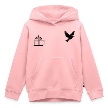 Vogelfrei - Freedom Bird - Kinder Premium Organic Hoodie - Rosa - Vorne - AI Model Kid Female (0cm)