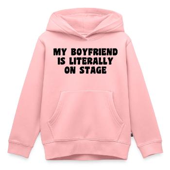 Lustiges Konzert Mein Freund steht buchstäblich auf der Bühne - Kinder Premium Organic Hoodie - Rosa - Vorne - AI Model Kid Female (0cm)