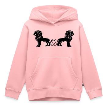 Löwen - Kinder Premium Organic Hoodie - Rosa - Vorne - AI Model Kid Female (0cm)