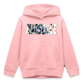 Marseille design stylisé BD - Sweat Premium à capuche enfant bio - rose - Devant - AI Model Kid Female (0cm)